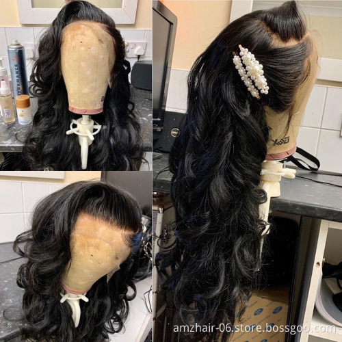 Body Wave Human Hair Hd Swiss Lace Front Wig Pre Plucked Raw Brazilian Virgin Human Hair Transparent 360 Full Lace Frontal Wig